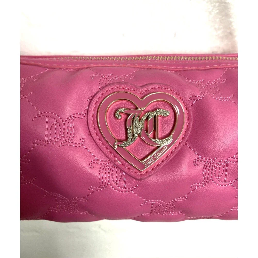 Juicy Couture Bag Pink Rhinestone Logo Barrel Shoulder Bag Handbag Purse